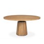 70865-AB - Swanson 60" Light Brown Wood Round Pedestal Dining Table