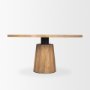 70865-AB - Swanson 60" Light Brown Wood Round Pedestal Dining Table