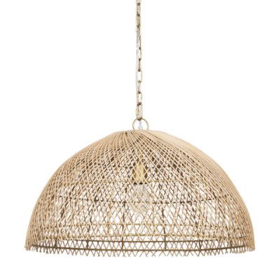 70914 - Thad 1-Light Natural Woven Rattan Dome Pendant