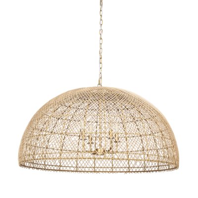 70916 - Thad 4-Light Natural Woven Rattan Dome Chandelier