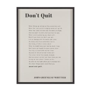 Don't Quit by Mercana Studio a Hand Embellished Framed Art Print Matted under Glass