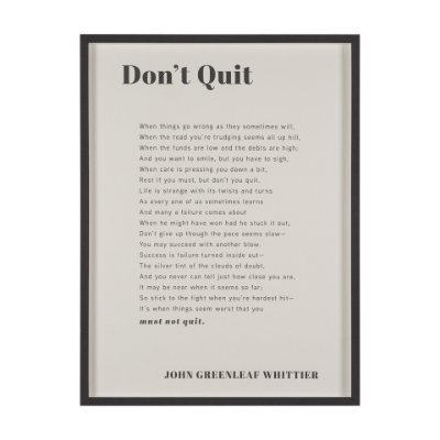 15551 - Don't Quit by Mercana Studio a Hand Embellished Framed Art Print Matted under Glass