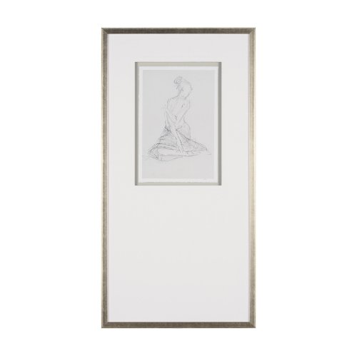 15566 - Sitting Model II by Mercana Studio a Hand Embellished Framed Art Print Matted under Glass