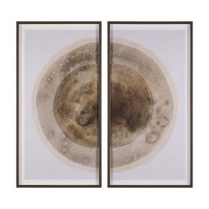 Soft Eclipse (Set of 2) by Mercana Studio a Hand Embellished Framed Art Print Matted under Glass