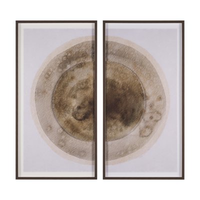 15568 - Soft Eclipse (Set of 2) by Mercana Studio a Hand Embellished Framed Art Print Matted under Glass