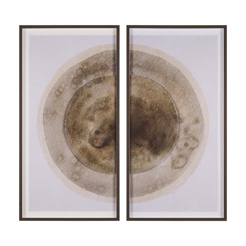 15568 - Soft Eclipse (Set of 2) by Mercana Studio a Hand Embellished Framed Art Print Matted under Glass