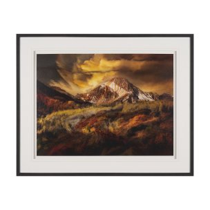 Peak Pursuit by Bobbie Goodrich a Hand Embellished Framed Photo Art Print Matted under Glass