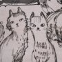 15571 - Cat Sketch by Mercana Studio a Hand Embellished Framed Art Print Matted under Glass