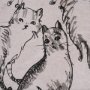 15571 - Cat Sketch by Mercana Studio a Hand Embellished Framed Art Print Matted under Glass