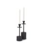 70650 - Petria Matte Black Textured Metal Taper Candle Holders