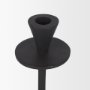70650 - Petria Matte Black Textured Metal Taper Candle Holders