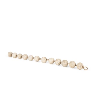 71033 - Varamala Beige Paper Mache Sphere Garland