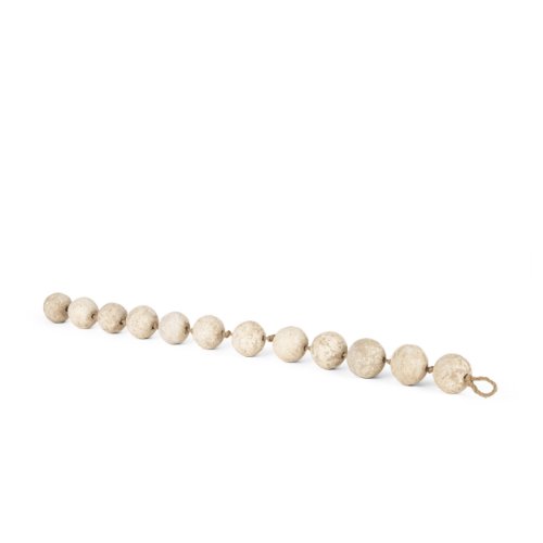 71033 - Varamala Beige Paper Mache Sphere Garland