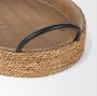 71046 - Wheaton Light Brown Wood w/ Natural Jute Serving Trays