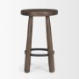 71037 - Weldon Dark Brown Wood w/ Matte Black Metal Counter Stool