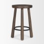71037 - Weldon Dark Brown Wood w/ Matte Black Metal Counter Stool