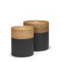 71048 - Wenopa Matte Black Wood w/ Natural Jute Accent Tables