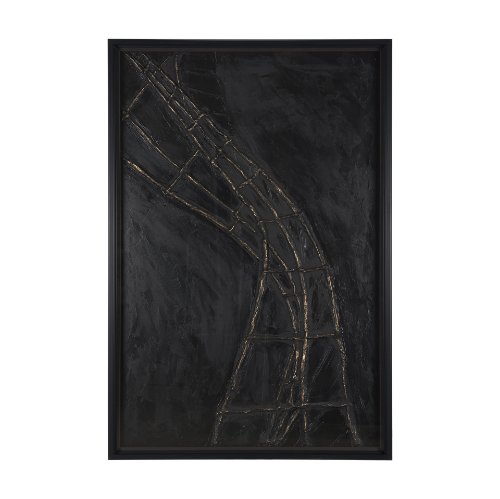 15596 - Descent I by Studio M a handmade Original Framed 3D Textured Artwork under Glass