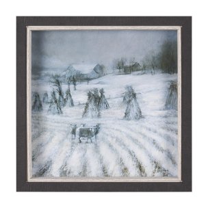 Winter On The Farm II by Mercana Studio a Hand Embellished Framed Art Print