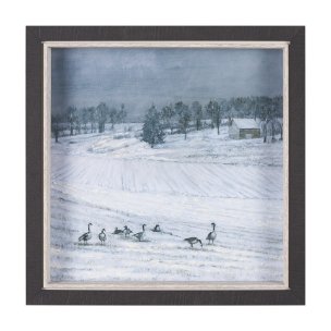Winter On The Farm IV by Mercana Studio a Hand Embellished Framed Art Print