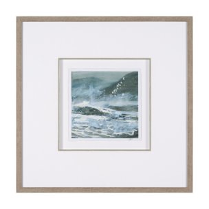 Stormy Coast II by Mercana Studio a Hand Embellished Framed Art Print Matted under Glass