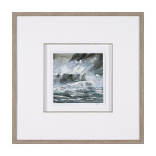 Stormy Coast III by Mercana Studio a Hand Embellished Framed Art Print Matted under Glass