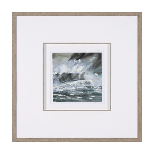 15609 - Stormy Coast III by Mercana Studio a Hand Embellished Framed Art Print Matted under Glass