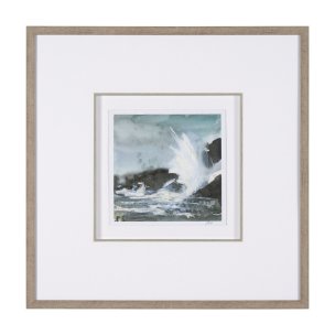 Stormy Coast V by Mercana Studio a Hand Embellished Framed Art Print Matted under Glass