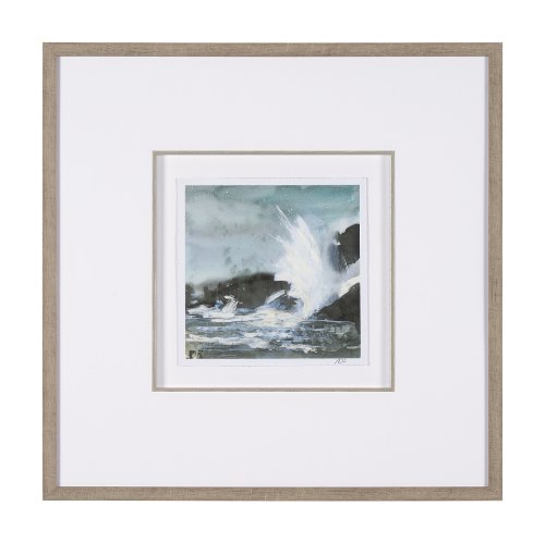 15611 - Stormy Coast V by Mercana Studio a Hand Embellished Framed Art Print Matted under Glass
