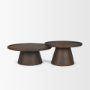71011-AB - Takoda Dark Brown Wood Tapered Drum Nesting Coffee Tables