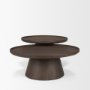 71011-AB - Takoda Dark Brown Wood Tapered Drum Nesting Coffee Tables