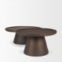 71011-AB - Takoda Dark Brown Wood Tapered Drum Nesting Coffee Tables