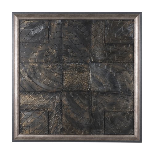 15594 - Layered Alloy I by Studio M a handmade Original 3D Textured Framed Artwork