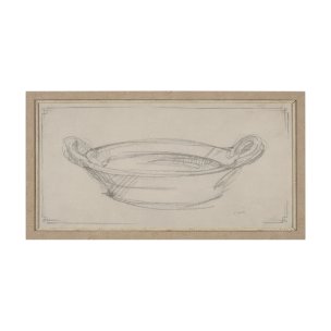 Handled Bowl Sketch by Mercana Studio a Hand Embellished Framed Art Print