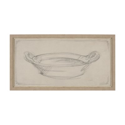 15620 - Handled Bowl Sketch by Mercana Studio a Hand Embellished Framed Art Print