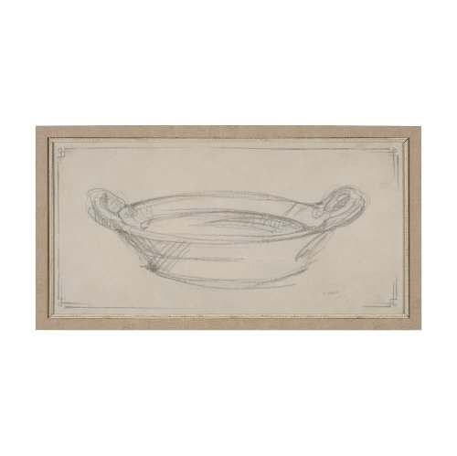15620 - Handled Bowl Sketch by Mercana Studio a Hand Embellished Framed Art Print