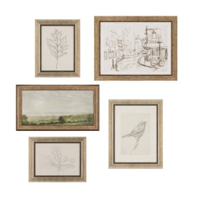 15628 - Soft Shadows (Set of 5) by Mercana Studio a Hand Embellished Framed Art Print