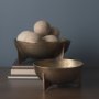 70220 - Sunita Set of 3 Gray Paper Mache Orbs