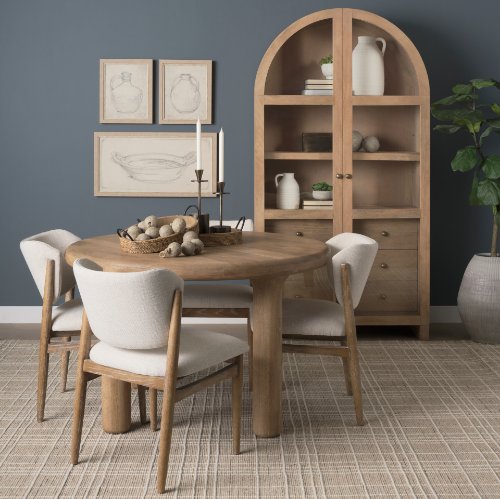 70884-AB - Soma 48" Light Brown Mango Wood Round Dining Table