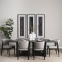 70897 - Tarro 84" Rectangular Textured Black Wood w/ Geometrical Base Dining Table 