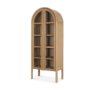 70860 - Callum Light Brown Elm Wood w/ Glass Doors  Arched Curio Cabinet