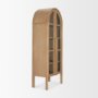 70860 - Callum Light Brown Elm Wood w/ Glass Doors  Arched Curio Cabinet