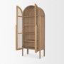 70860 - Callum Light Brown Elm Wood w/ Glass Doors  Arched Curio Cabinet