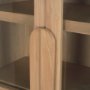 70860 - Callum Light Brown Elm Wood w/ Glass Doors  Arched Curio Cabinet