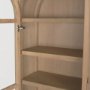 70860 - Callum Light Brown Elm Wood w/ Glass Doors  Arched Curio Cabinet