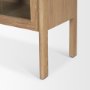 70860 - Callum Light Brown Elm Wood w/ Glass Doors  Arched Curio Cabinet