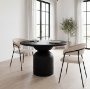 70247 - Carolyn Dining Chair w/ Oatmeal Fabric & Matte Black Metal 