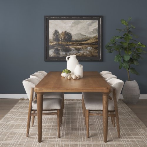70882-AB - Suvan 84L Light Brown Rectangular Oak Wood Dining Table