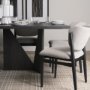 70897 - Tarro 84" Rectangular Textured Black Wood w/ Geometrical Base Dining Table 