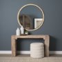 70923 - Vasie Black Wood w/ Jute Round Mirror